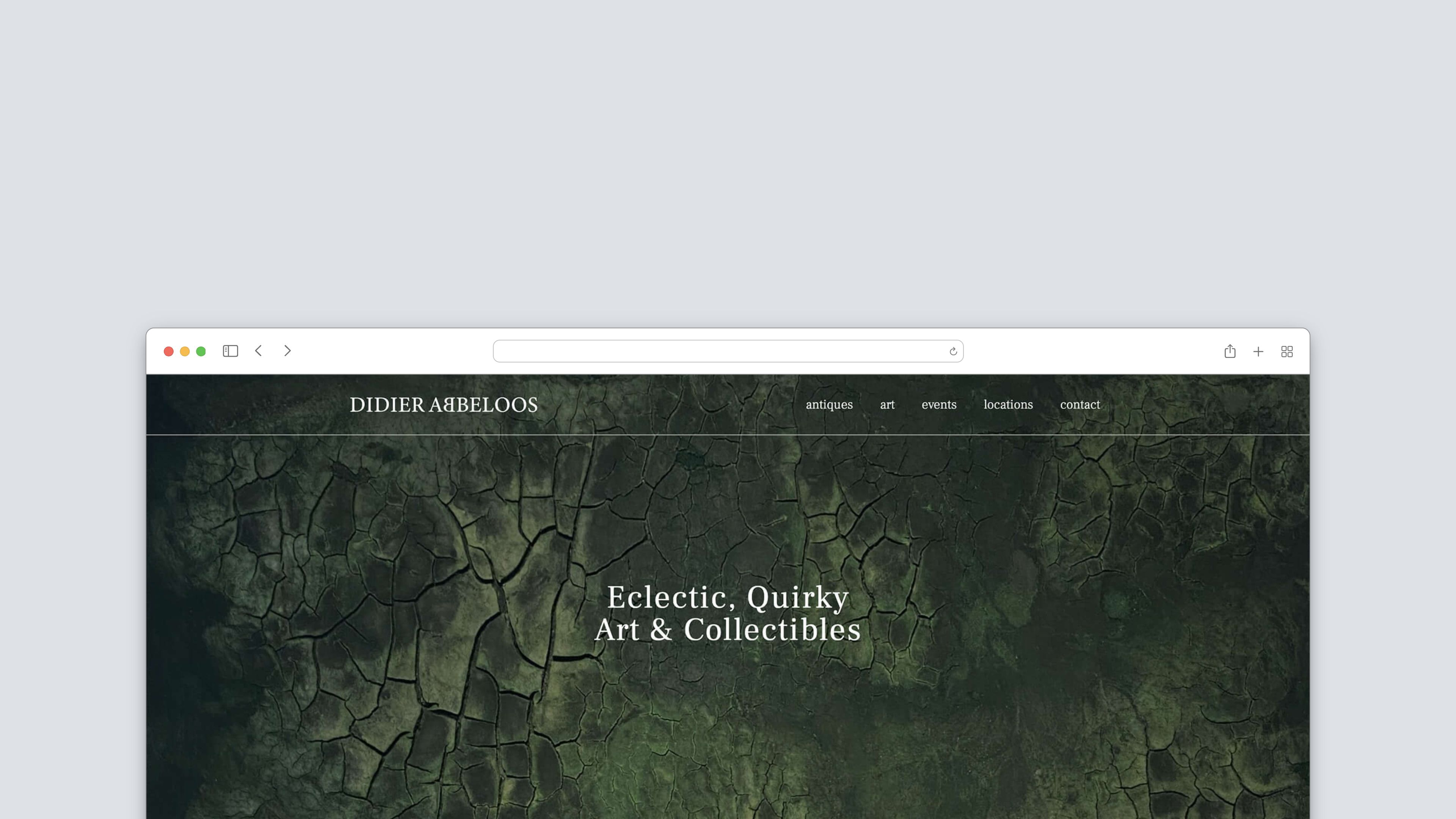 Screenshot van een halve homepage van Didier Abbeloos